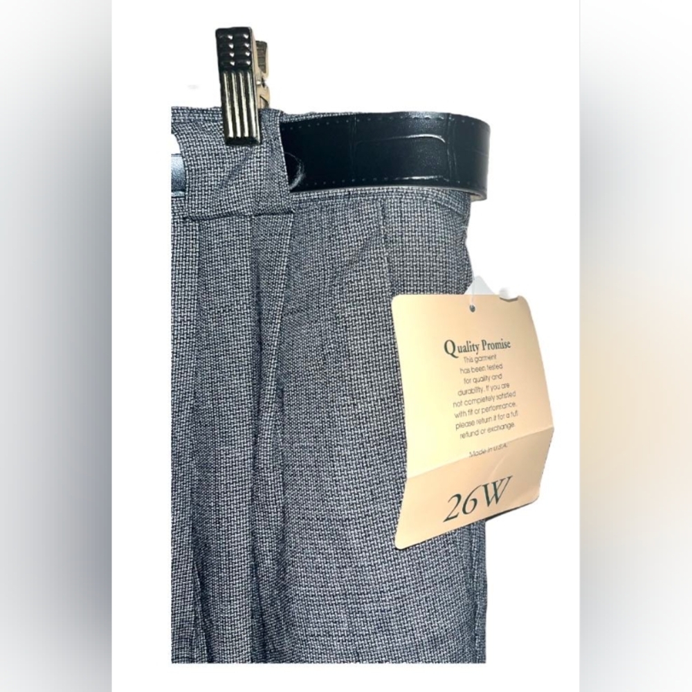 Black & White Plus Perferred Pinstripe Belted Trousers - Picture 5 of 6